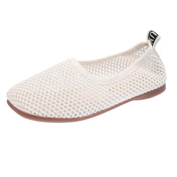 

Spring And Summer Casual Breathable Air Mesh Princess Soft Bottom Simple Moccasin Loafer For Kids Girls Children Asakuchi Flats