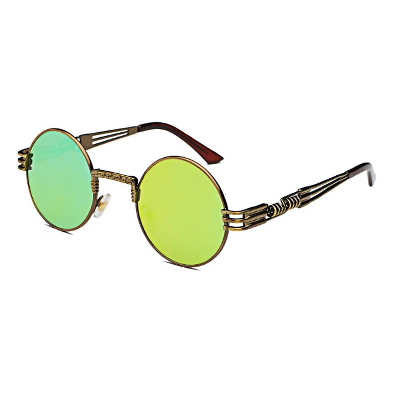 C16 MIRROR GOLD SIMPRECT стимпанк Солнцезащитные очки женские винтажные Круглые Солнцезащитные очки Ретро зеркальные солнцезащитные очки для женщин панк Оттенки для женщин UV400 - Цвет линз: C16 MIRROR GOLD