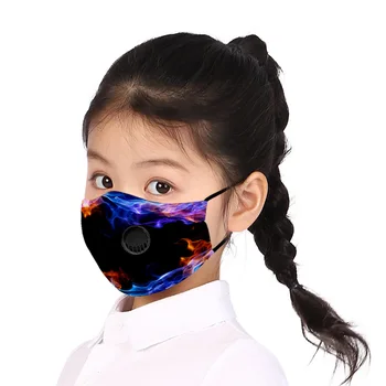 

Kids Mouth Print Face Mask Kid Washable Masks Fabric Reusable PM2.5 Filters Dust Proof Mask 1 pcs