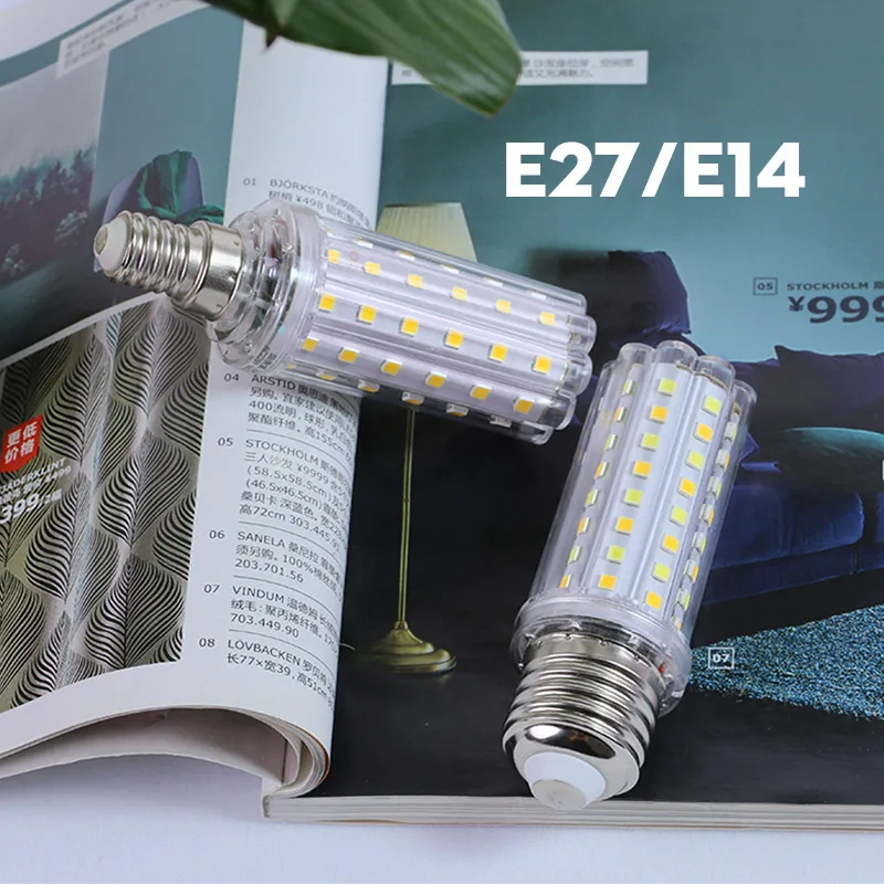 Светодиодная лампа свеча E27 220 В светодиодная кукуруза E14 энергосберегасветильник для дома Ampoul теплый белый