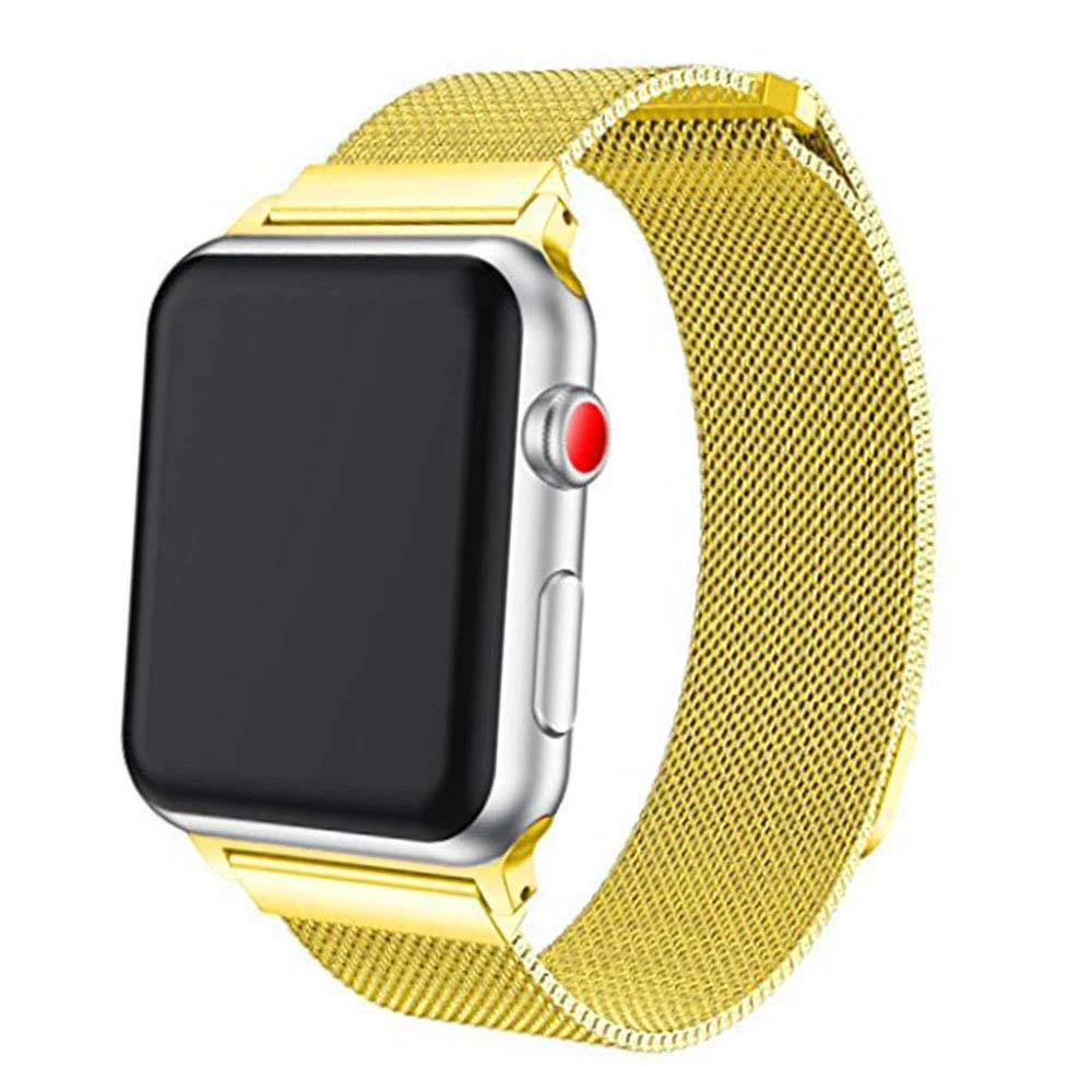 Ремешки для Apple Watch, Миланская петля, ремешок из нержавеющей стали, магнитная застежка, замена для iWatch серии 5/4/3/2 - Цвет ремешка: 12  Gold