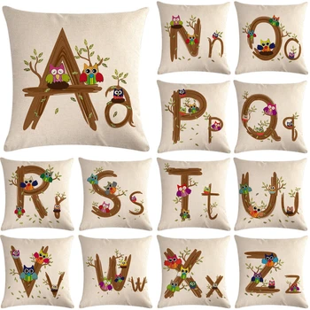 

1 Pcs Letter Alphabet Pattern Cotton Linen Throw Pillow Cushion Cover Car Home Sofa Bed Decorative Pillowcase Funda Cojin 40639
