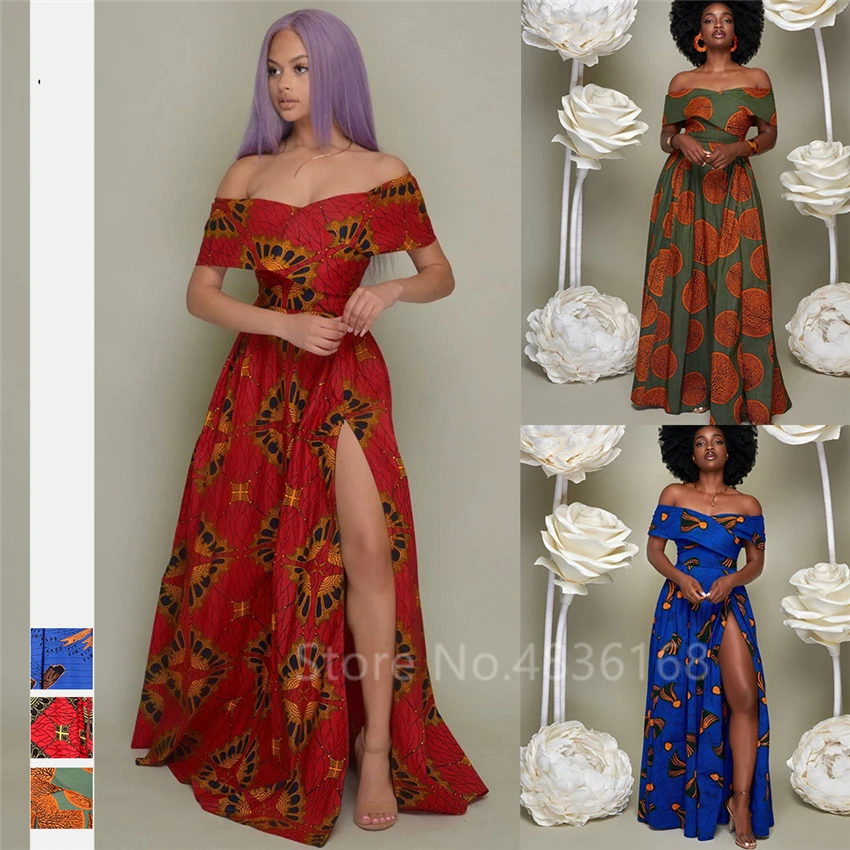 Сексуальное платье-труба Женская африканская одежда 2022 Дашики с принтом модные