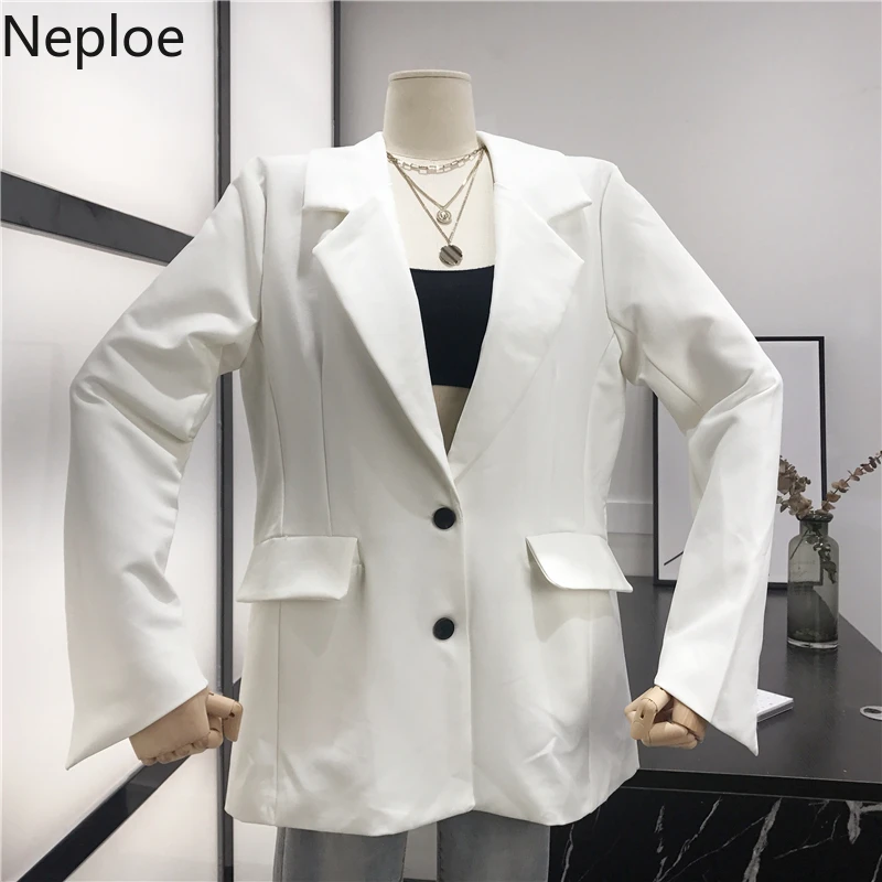 Neploe, Модный женский костюм, пальто, корейский свободный, дикий, со шнуровкой, irrобычная пиджак с карманами, осенняя однотонная одежда 45738