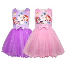 Платье для девочек; кружевные платья «София первая» для девочек; вечерние платья принцессы для малышей; костюм для дня рождения; одежда для детей