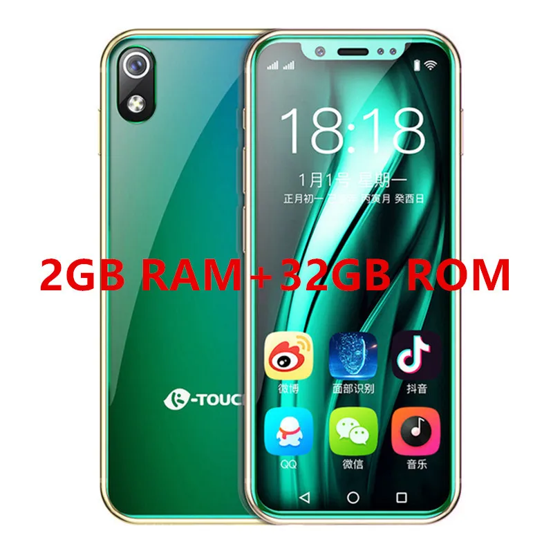 I9 маленький смартфон 4G LTE 3," Mtk6739 четырехъядерный Android 8,1 2 Гб ram+ 16GM/32 ГБ Rom 8.0MP gps карманный мини-телефон на базе Android - Цвет: 32GB ROM Green