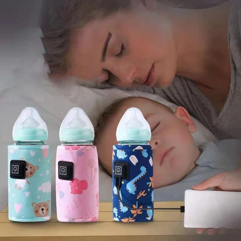 Portable USB Baby Bottle Warmer Travel Milk Warmer Infant Feeding Bottle Heated Cover Insulation Thermostat  Heater Dropshipping 2
