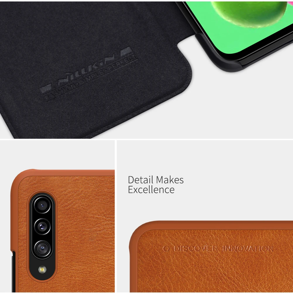 Nillkin Qin кожаный чехол Обложка для samsung A50s A30s A90 5G A10s A20e A60 S10 S10e A8s A40 A70 M10 M20 M30 J4 Core Примечание 10 плюс