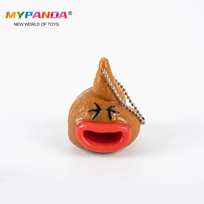 Wacky Poo Emoji Emoticon Toy Keychains Tongues Out Tricky Prank Toy one 