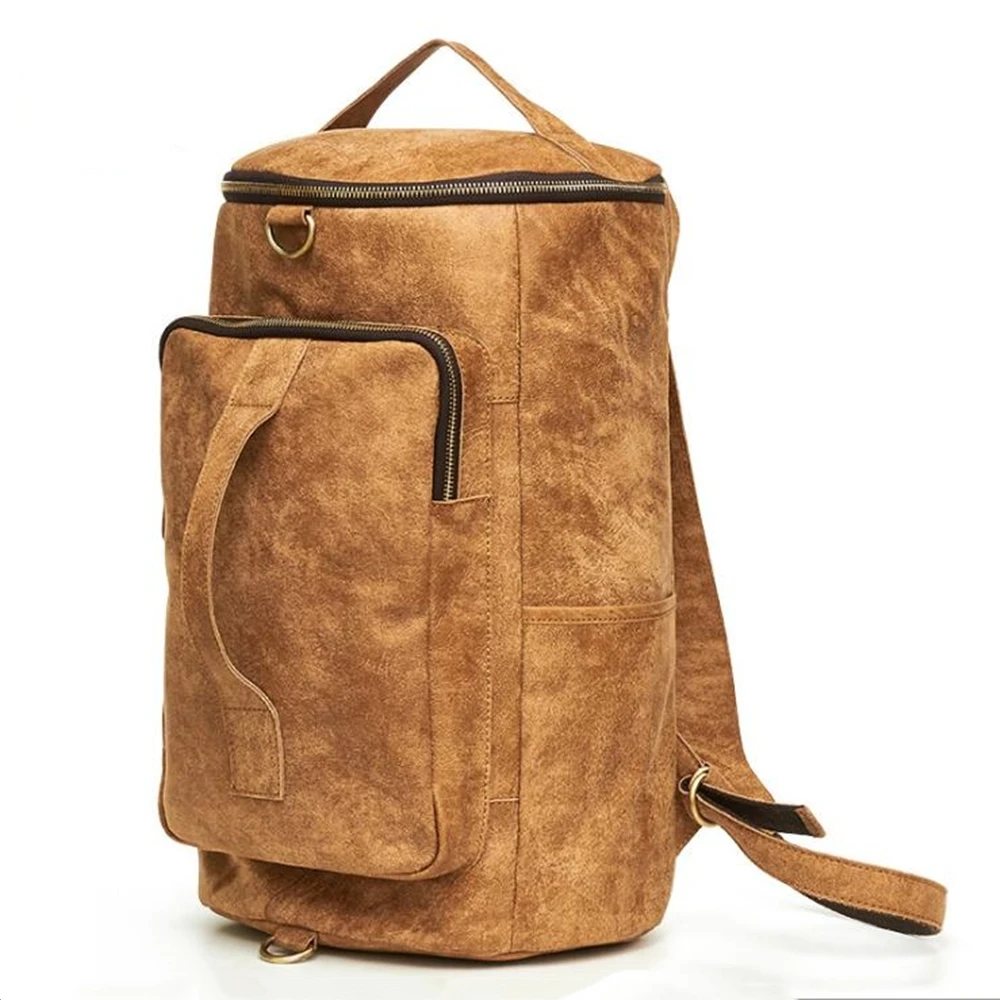 Натуральная кожа Для мужчин, рюкзак для отдыха и путешествий в стиле ретро модные Чемодан рюкзак сумка