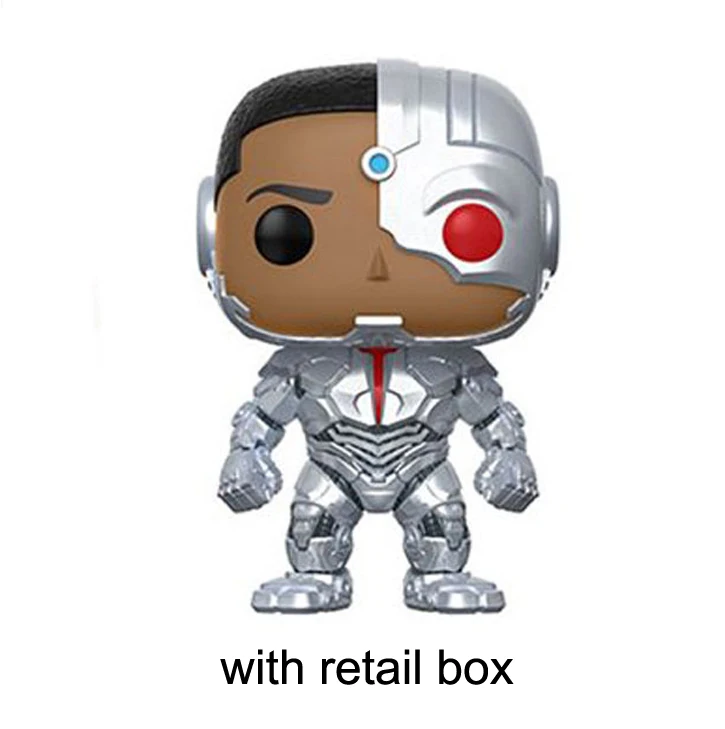 Cyborg with box Funko Pop DC персонаж Лиги Справедливости Супер Герой Чудо-Женщина Супермен Бэтмен Аквамен флэш киборг Виниловая фигурка кукол игрушки - Цвет: Cyborg with box