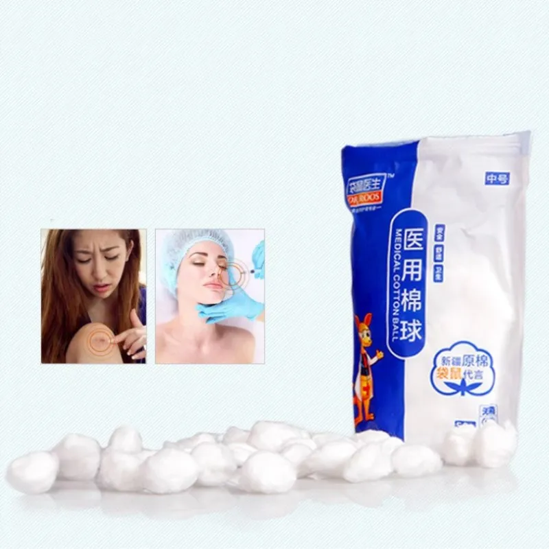 25 г/пакет одноразовые натуральные медицинские обезжиривающие хлопковые шарики