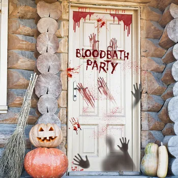 

Christmas Decorations Wall Stickers Horror Door Stickers Window Stickers Window Glass Decoration Blood Fingerprints Stickers