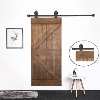 

Barn Door Hanging Rail Sliding Door Hardware Kit Track Heavy Duty Sturdy Full Set of Accessories for Single Door Double Door