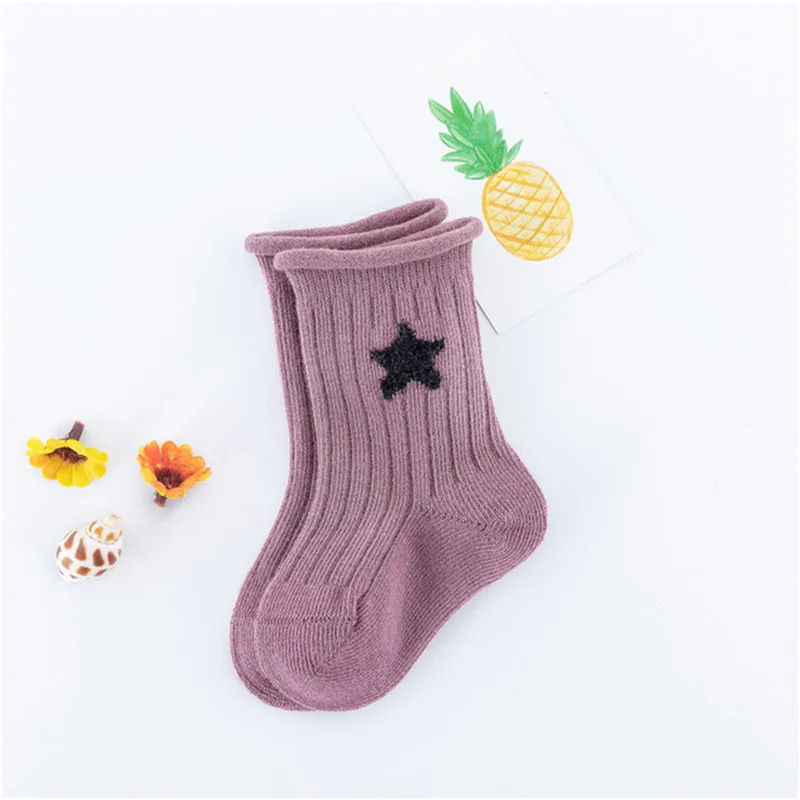 Autumn and winter new combed cotton stars baby socks boneless newborn socks in the tube baby socksZQ202