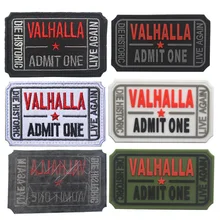 3D PVC VALHALLA Zugeben, Ein Ticket Patches Mad Schädel Taktische ARMEE Vikings Live Wieder Sterben Historischen Gesticktes abzeichen patch