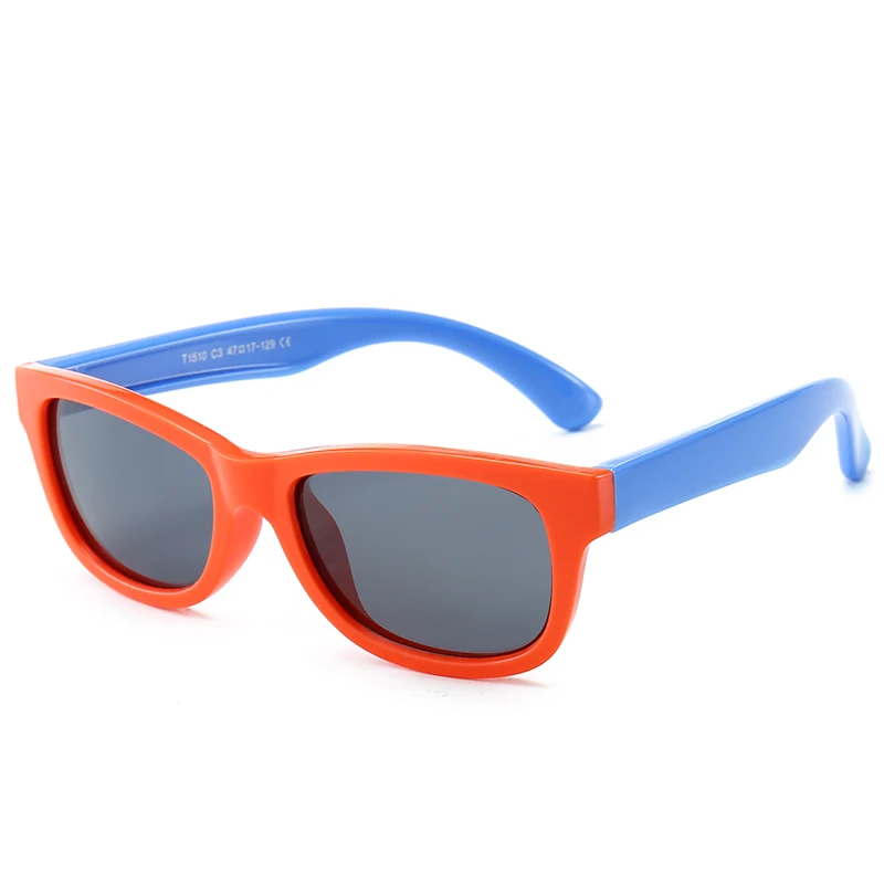 Orange Blue Детские поляризованные солнцезащитные очки, UV400, очки oculos de sol, Детские зеркальные солнцезащитные очки, винтажная оправа для мальчиков и девочек, солнцезащитные очки SKT1510 - Цвет линз: Orange Blue