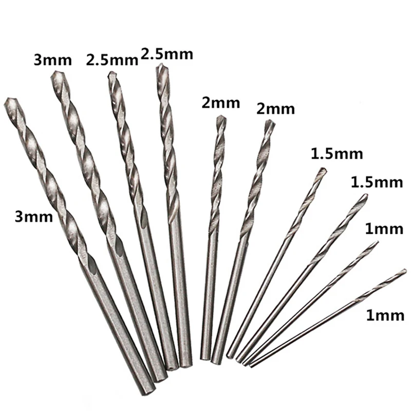 10pcs Twist Drill Hand Tool Hand Drill Mini Small Hand Grip Carpenter's Chuck Black