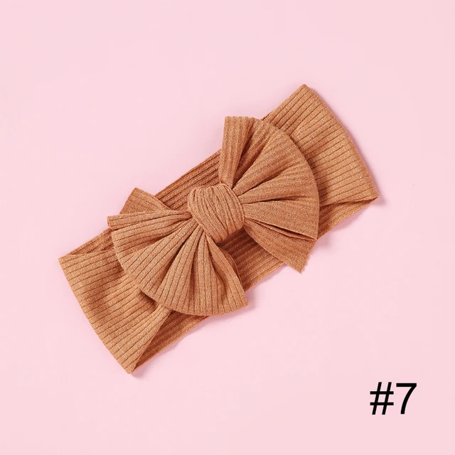 1pcs Solid Color Bowknot Baby Headband Elastic Turban Hairband Baby Girl Headbands Hair bands for Baby Girls Hair accessories 7