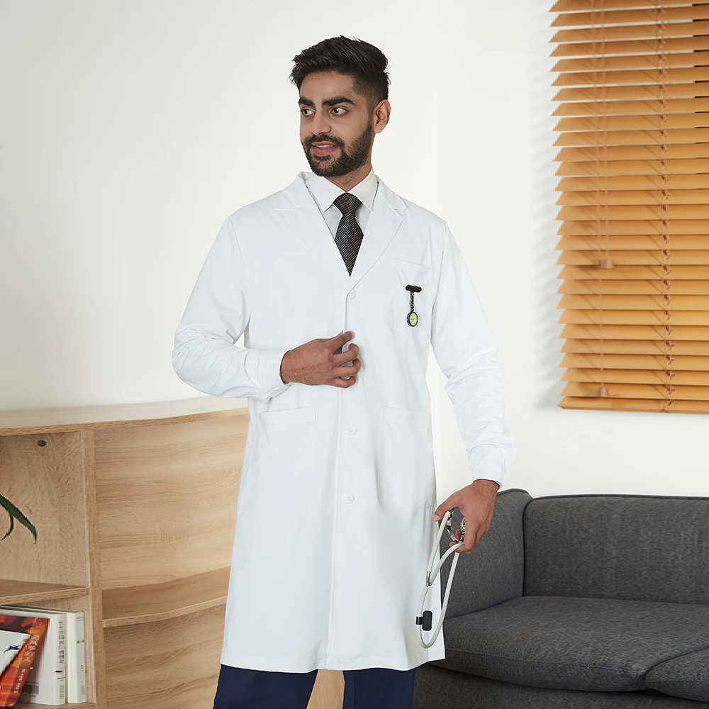 White Coat Surgery Lab Doctor Costume Women's Nursing Scrubs Work Uniform Surgery Coats Dental Clinic Pharmacy Work White Coat