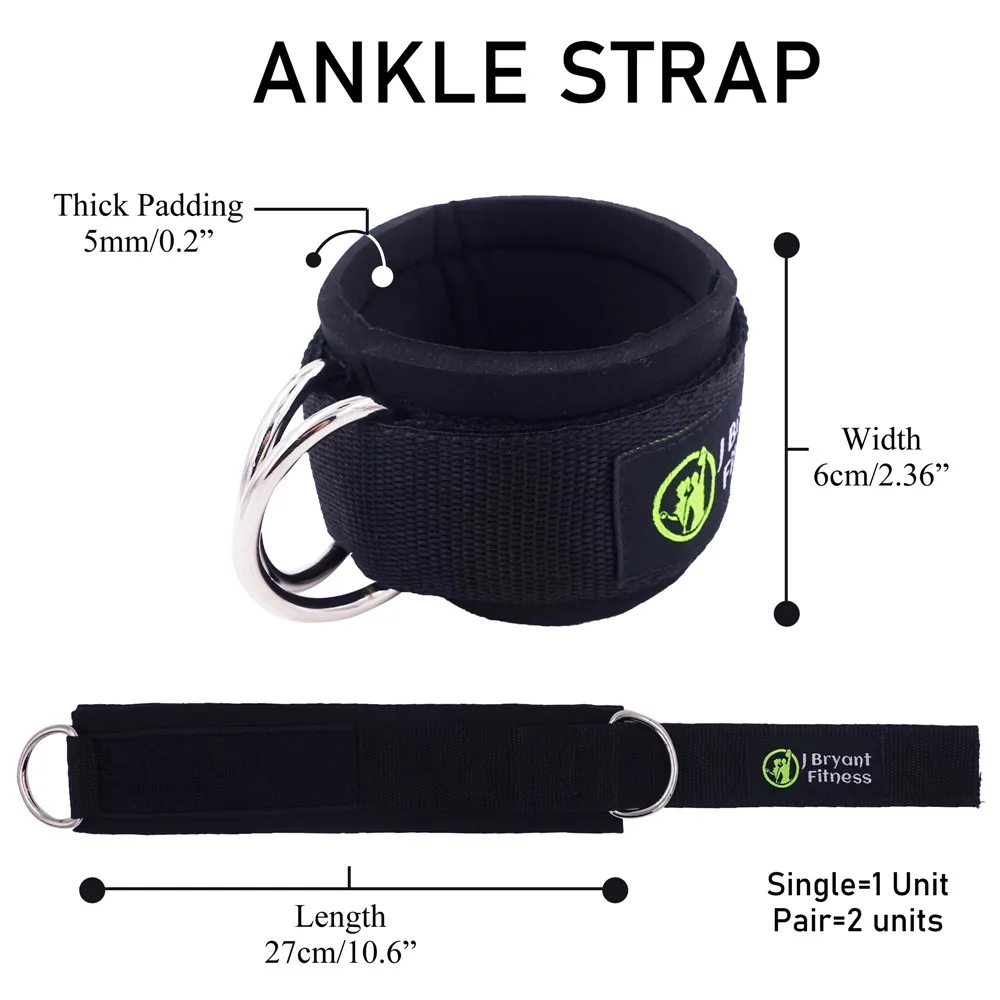 Fitness ankle straps ankle straps ankle wrist cuffs Ankle Straps For Cable Machines Double D-Ring Adjustable Neoprene Thick Padded Cuffs to Enhance Abs Glutes Legs Strength Workout