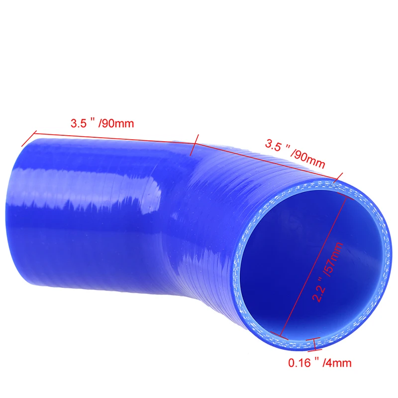 Автомобильная силиконовая трубка POSSBAY универсальная синяя 38/45/51/57/63/70/76/83 мм
