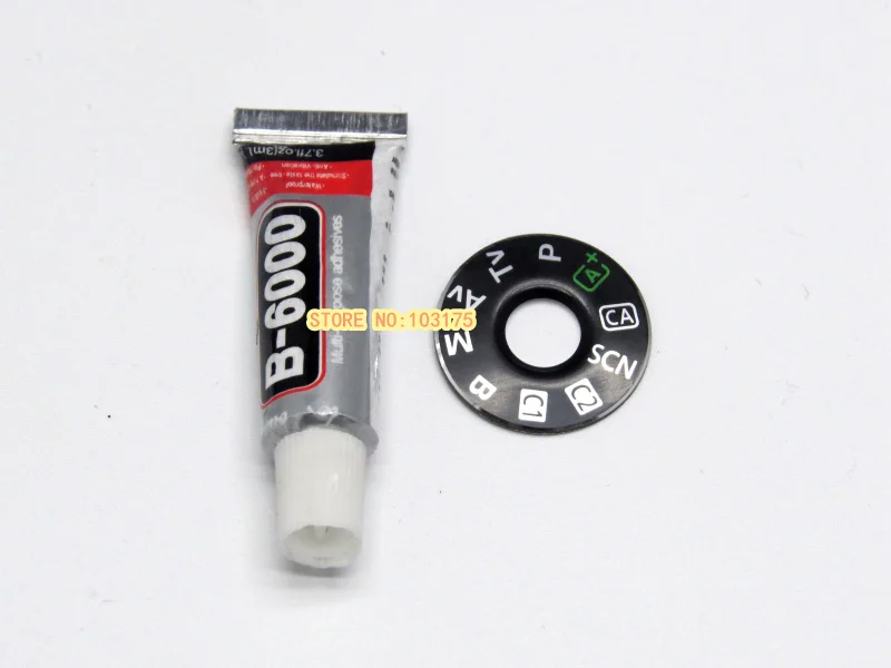 

New Top Function Dial Mode Button Label Plate Interface Cap for Canon EOS 6D + glue