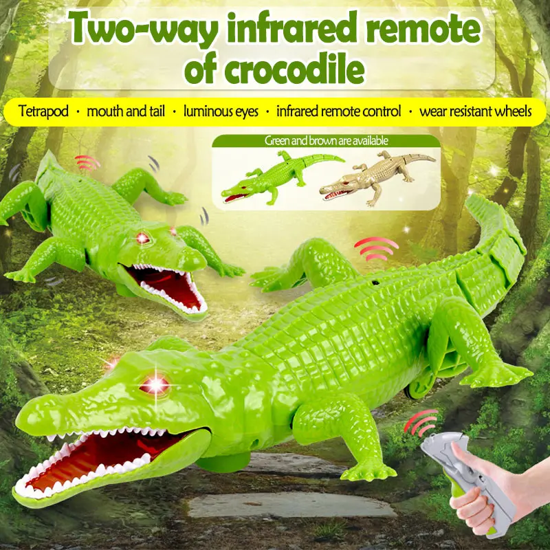 Cocodrilo de Control remoto para niños, juguete electrónico de simulación de animales por Control remoto por infrarrojos