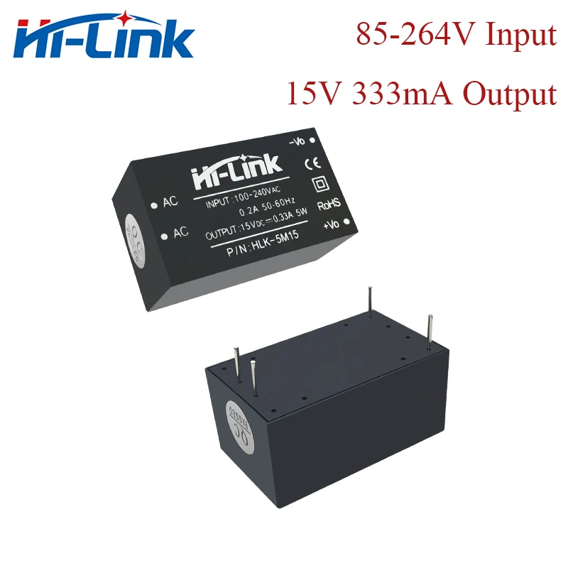 Free Ship 10pcs/lot HLK-5M15 15V 333mA AC DC switch power supply module for Voltage step down | Электроника
