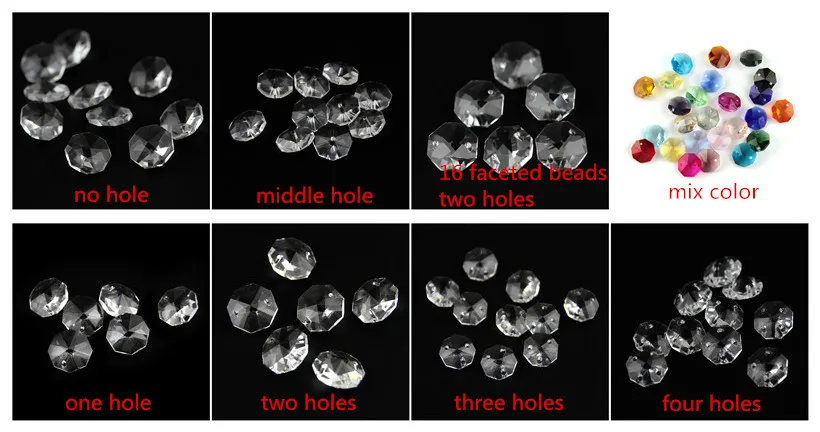 Прозрачные 10 мм 14 мм 16 мм 20 мм 30 мм 40 мм 50 мм Восьмиугольные кристаллы стеклянная люстра прим бусины для декора люстры