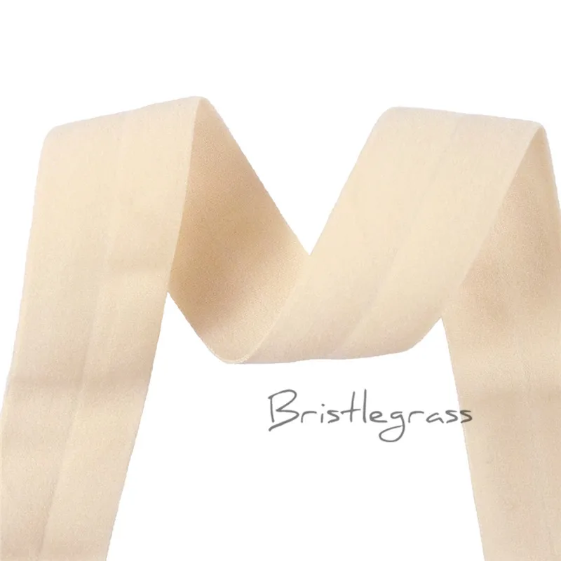 BRISTLEGRASS 5 Ярд " 25 мм твердые матовые не-блестящие враг откидной эластичный спандекс атласная лента Малыш повязка для волос головная повязка кружево отделка Шитье