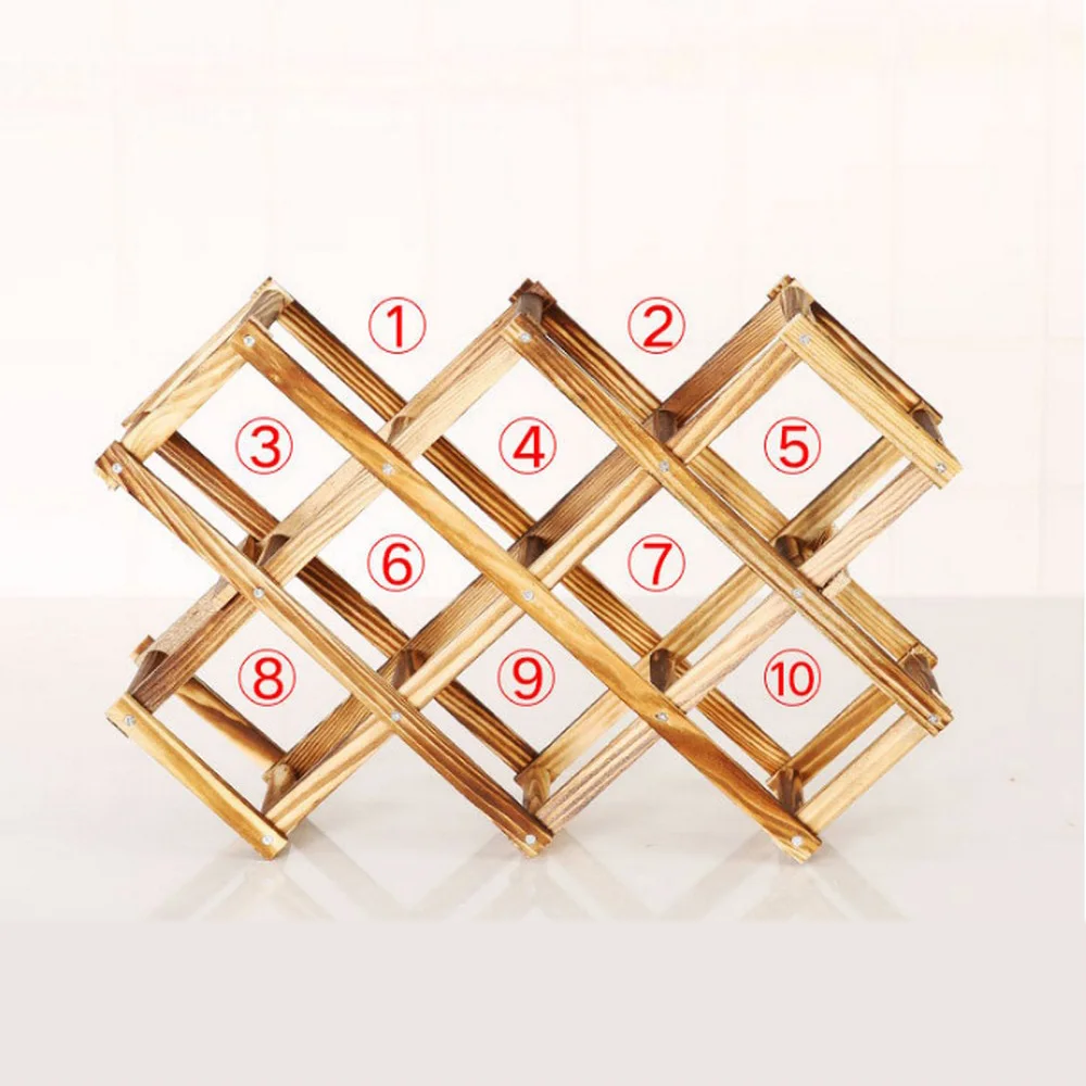 1 Pcs Wooden Wine Bottle Holders Creative Practical Collapsible Living Room Decorative Cabinet Red Wine Display Storage Racks