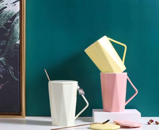 Керамическая чашка в скандинавском стиле, лаконичная офисная кофейная кружка, оригинальная подарочная чашка с резьбой, кофейная чашка, посуда для напитков, чашки и кружки