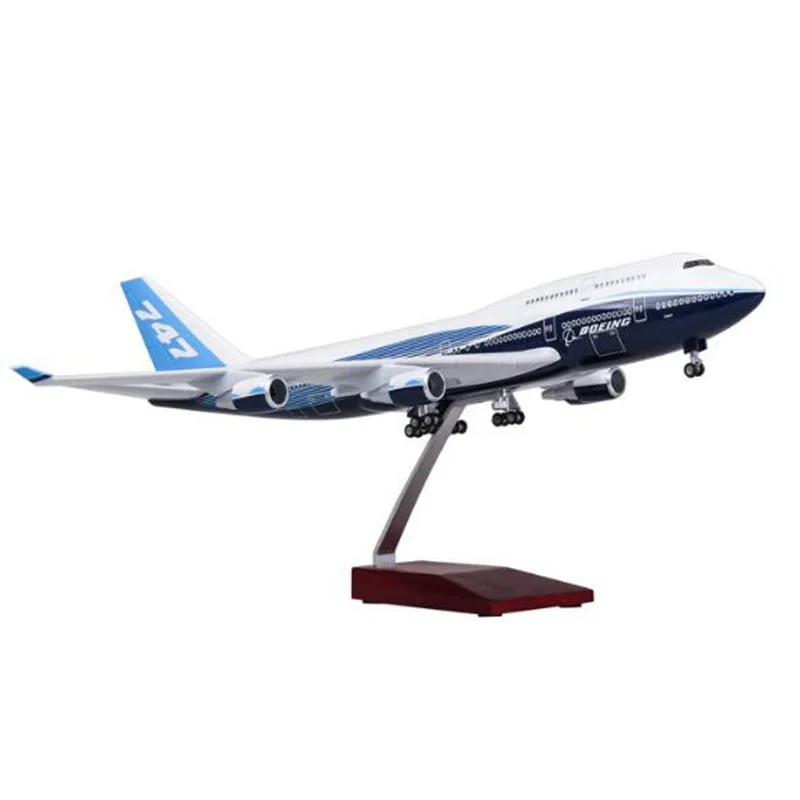 

Collection Diecast Plastic Resin 47cm 1:150 Airplane Boeing B747 Aircraft International Airline Model with Light and Wheel