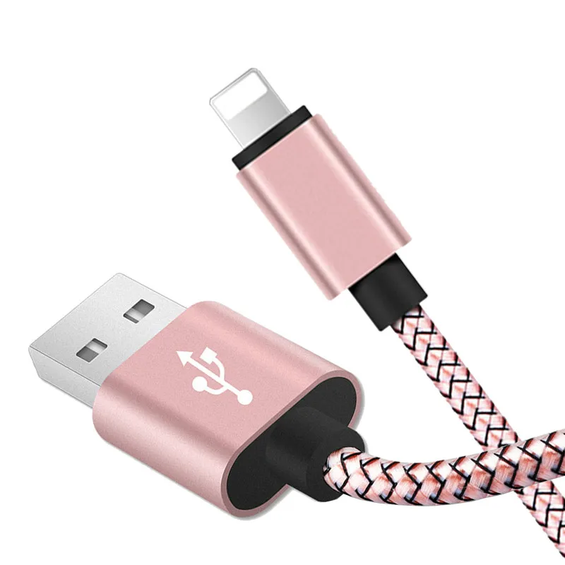 

20cm 1m 2m 3m Data USB Charger Cable For iPhone 6s 6 s 7 8 Plus Xs Max XR X 10 5s iPad Nylon Fast Charging Origin Long Wire Cord