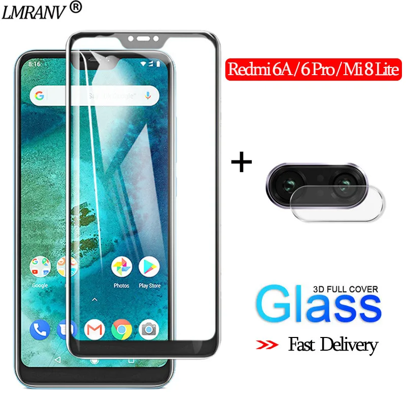 

2-in-1 Camera Glass for Redmi 6A 3D Protective Glass redmi 6 pro Screen Protector for xiaomi mi 8 lite Tempered Glass redmi 6a