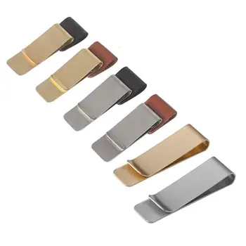 

School Office Supply Rvs Handgemaakte Lederen Messing Clips Rvs Pen Houder Clip Journal Notebook Papier Map Dropshipping