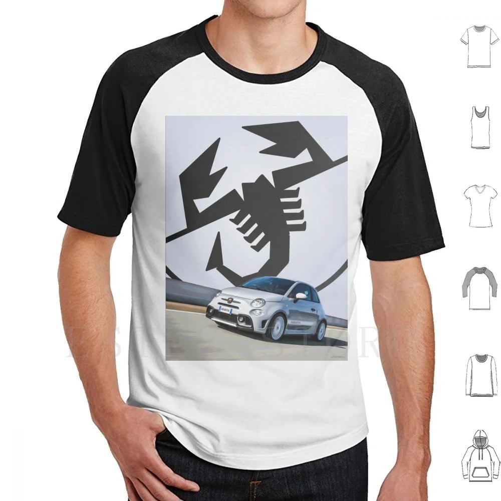 Abarth 595 500 Competizione Compound Volo Grey Scorpion T Shirt Stampa Cotone Abarth 595 Compound Volo Competizione Abarth 595 Abarth