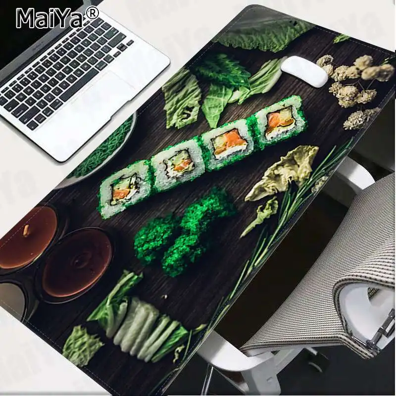 Maiya статическая еда Sushi1 Блокировка края коврик для мыши игра скорость/Управление версия большой игровой коврик для мыши