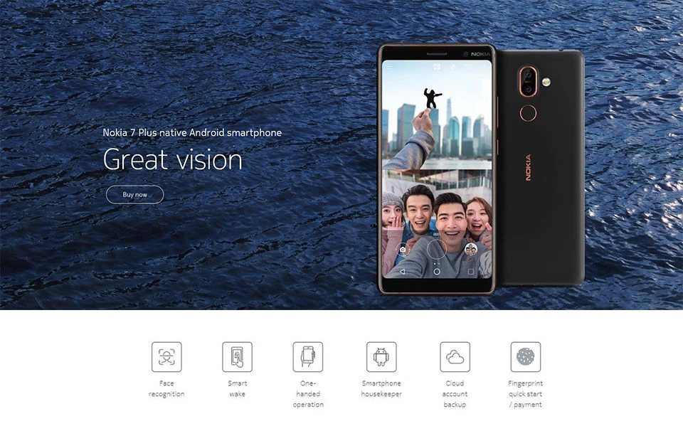 Добавить в «Мои желания» Nokia 7 Plus 4/6 ГБ Оперативная память 64 Гб Встроенная память 6," NFC 3800 мАч Snapdragon 660 спереди 16MP задние фары мощностью 12+ 13 Мп мобильный телефон с определением отпечатка пальца