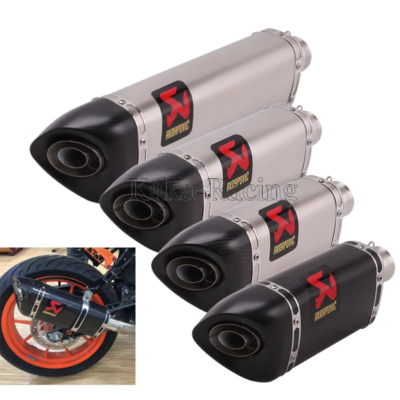 

Universal Akrapovic Motorcycle Exhaust muffler pipe Escape moto silencer for MT07 MT09 RC390 Z800 Z900 TMAX530 CBR1000RR R3 R6