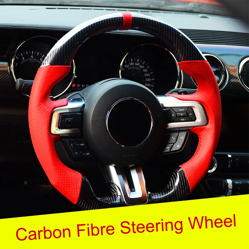 Carbon Fiber Interior Dashboard&Steering Wheel Cover decor For Ford F150 2015-19