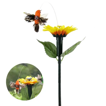 

Garden Simulation Sun Flower Vibration Colorful Fluttering Outdoor Electric Hummingbird Decoration Dancing Flying Solar Power