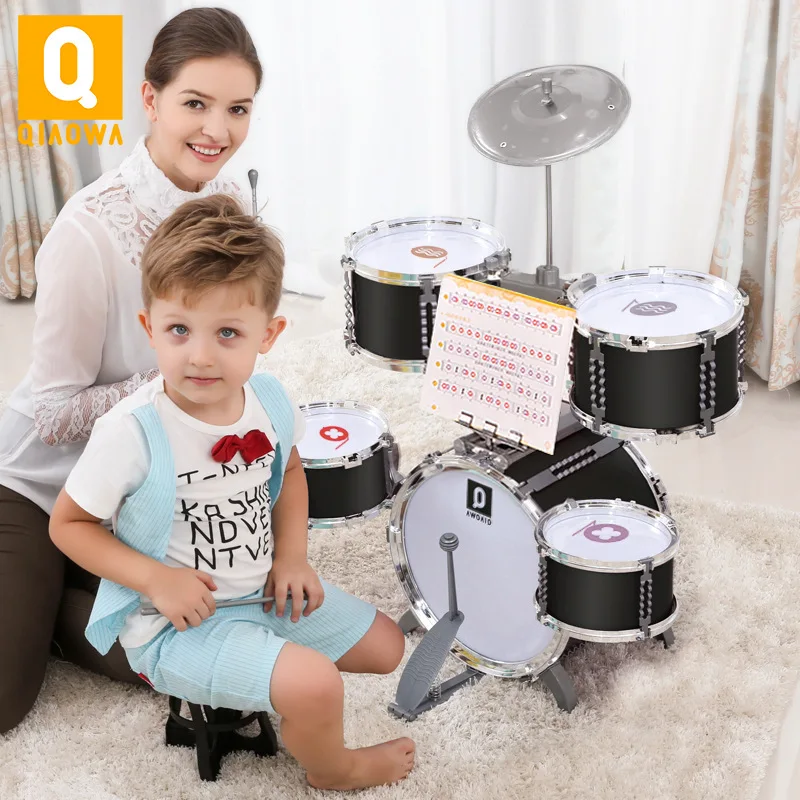 

Qiao wa Item Children 5 Pieces Jazz Drum Combination Music ENLIGHTEN Beat Musical Instrument Packages