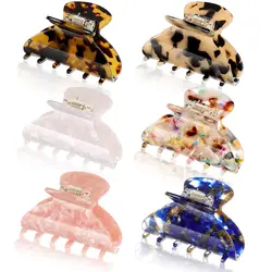 6 Pieces Hair Clips for thin hair 2.6 Inch small claw clips Banana Clips tortoise shell hair clip Jaw Clips French Design