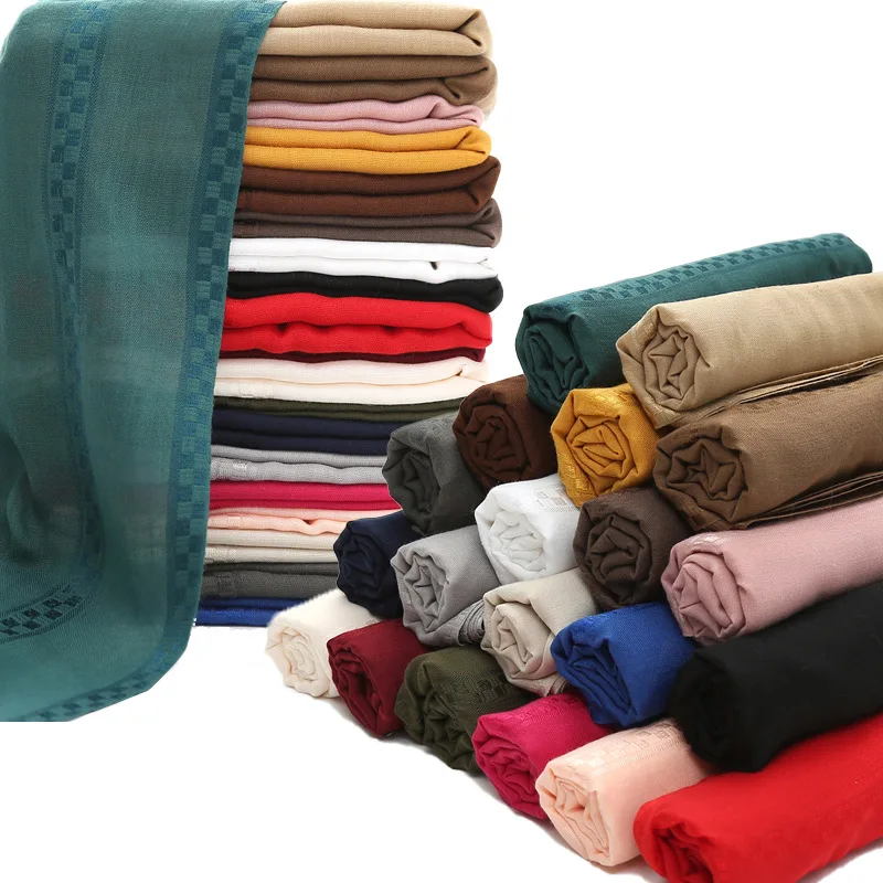 Женский однотонный шарф Женская длинная шаль Модный Красный Клетчатый головной