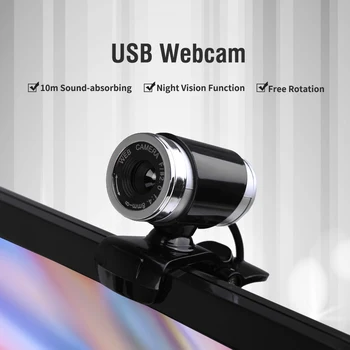 

USB 2.0 50 Megapixel HD Camera Web Cam with MIC Clip-on 360 Degree for Desktop Skype Computer PC Laptop Black