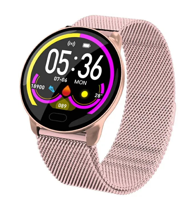 metal pink gold Мужские Смарт-часы IP67, водонепроницаемые Смарт-часы, кровяное давление, фитнес-трекер для мужчин и женщин, браслет для смарт-часов PK B57 - Цвет: metal pink gold
