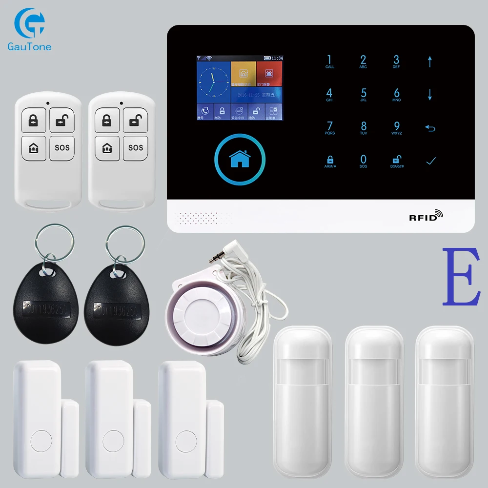 GT-018-PG-103-2G-E GT APP пульт дистанционного управления Аварийная панель переключаемая 8 языков беспроводная домашняя безопасность wifi GSM GPRS сигнализация Система RFID карта снятие с охраны - Цвет: GT-018-PG-103-2G-E