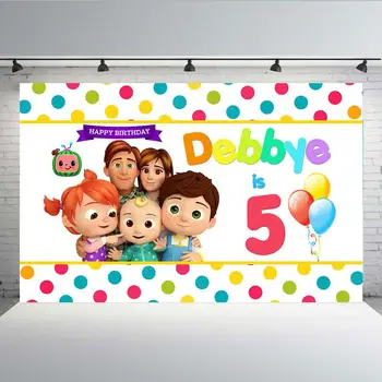 

Cocomelon Baby Picture Youtube Back Drop Backdrop Birthday Banner Party Theme Background Photography Photo Background